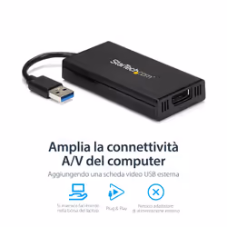 StarTech.com Adattatore da USB 3.0 a DisplaPort - 4K 30Hz Ultra HD - Certificato DisplayLink - Convertitore da USB Type-A a DP per monitor - Scheda Video e Grafica Esterna - Mac e Windows - Vista aggiuntiva 8