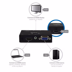 StarTech.com Switch Commutatore 2x1 HDMI + VGA a HDMI - Switch Convertitore HDMI / VGA a HDMI con commutazione prioritaria - 1080p - Vista aggiuntiva 4