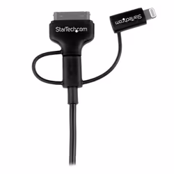 StarTech.com Cavo di ricarica 3 in 1 da 1m - Multi USB a Lightning o Dock a 30 pin o Micro-USB per iPhone / iPad / iPod / Android - Certificato Apple MFi - USB 2.0 - Vista aggiuntiva 4