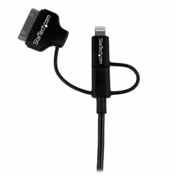 StarTech.com Cavo di ricarica 3 in 1 da 1m - Multi USB a Lightning o Dock a 30 pin o Micro-USB per iPhone / iPad / iPod / Android - Certificato Apple MFi - USB 2.0 - Vista aggiuntiva 5