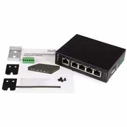 StarTech.com Switch di rete Commutatore Industriale Gigabit Ethernet a 5 porte non gestito - Guide DIN / Montabile a parete - Vista aggiuntiva 4