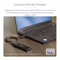 StarTech.com Box Alloggio USB 3.0 esterno per SSD SATA M.2 - Convertitore NGFF di unità SSD con UASP - Vista aggiuntiva 7