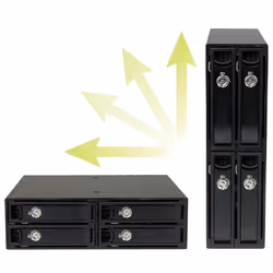 StarTech.com Backplane mobile per rack hot-swap 5,25" a 4 alloggiamenti HDD SATA/SAS da 2,5" - 6 Gbps - Vista aggiuntiva 6