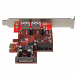 StarTech.com Scheda Espansione PCI Express USB 3.0 a 4 porte - 2 interne, 2 esterne - Adattatore PCIe alimentato SATA - Vista aggiuntiva 4