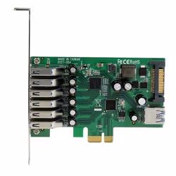 StarTech.com Scheda Espansione PCI Express USB 3.0 a 7 porte con profilo basso e standard - alimentazione SATA - Vista aggiuntiva 4