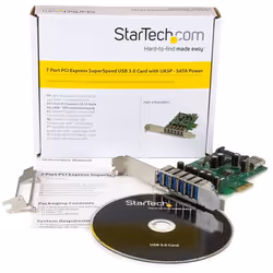 StarTech.com Scheda Espansione PCI Express USB 3.0 a 7 porte con profilo basso e standard - alimentazione SATA - Vista aggiuntiva 5