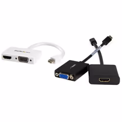 StarTech.com Adattatore Mini DisplayPort a HDMI e VGA - Convertitore audio/video da viaggio mDP 2 in 1 - 1920x1200 / 1080p - bianco - Vista aggiuntiva 4