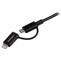 StarTech.com Cavo di ricarica 2 in 1 da 1m - Da USB a Lightning o Micro-USB per iPhone / iPad / iPod / Android - Certificato Apple MFi - Caricabatterie multi-telefono - USB 2.0 - Vista aggiuntiva 5