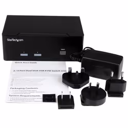 StarTech.com Switch Commutatore a 2 porte - KVM USB 2.0 a doppio VGA con Hub USB a 2 porte e 3,5mm audio - Vista aggiuntiva 4
