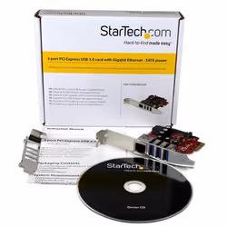 StarTech.com Scheda Espansione PCI Express USB 3.0 a 3 porte con UASP + Gigabit Ethernet - Vista aggiuntiva 5