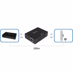 StarTech.com Extender Gigabit ad 1 porta PoE+ Power over Ethernet - 802.23af - 100m - Vista aggiuntiva 4