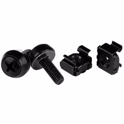 StarTech.com Viti di fissaggio e dadi ingabbiati per server rack - M5 x 12mm - confezione da 50, nero, Vite, Nero, 450 g, 50  ...