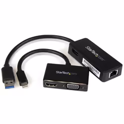 StarTech.com Kit accessori 2 in 1 per Surface Pro 4 / Pro 3 / Pro 2 / Surface - mDP a VGA o HDMI + USB 3.0 a Gbe, Nero, CE, F ...