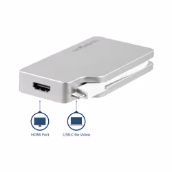 StarTech.com Adattatore Audio/Video da Viaggio 4 in 1 - USB Type-C a VGA, DVI, HDMI o mDP - in Alluminio - 4K - Vista aggiuntiva 4