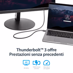 StarTech.com Cavo Thunderbolt 3 da 1m, 20Gbps, 100W PD, 4K, Certificato Thunderbolt, Compatibile con Thunderbolt 4/USB 3.2/DP Alt Mode/USB4 - Vista aggiuntiva 8