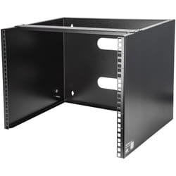 StarTech.com Staffa Rack 19" 8U a Parete - Profondità 35 cm Profilo Basso - Rack 19 pollici per Switch, Patch Panel, Server e Dispositivi IT - Portata 36 Kg - Nero