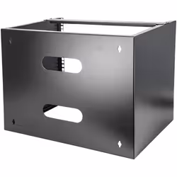 StarTech.com Staffa Rack 19" 8U a Parete - Profondità 35 cm Profilo Basso - Rack 19 pollici per Switch, Patch Panel, Server e Dispositivi IT - Portata 36 Kg - Nero