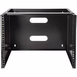 StarTech.com Staffa Rack 19" 8U a Parete - Profondità 35 cm Profilo Basso - Rack 19 pollici per Switch, Patch Panel, Server e Dispositivi IT - Portata 36 Kg - Nero