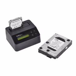 StarTech.com Docking Station per Hard Disk a Singolo Slot - Dock USB 3.0 Standalone con funzione Eraser/Sanificazione per HDD/SSD SATA III, 9 Modalità di Cancellazione, 4Kn, Display LCD, Porta Stampante DB-9, TAA - Vista aggiuntiva 5