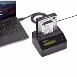 StarTech.com Docking Station per Hard Disk a Singolo Slot - Dock USB 3.0 Standalone con funzione Eraser/Sanificazione per HDD/SSD SATA III, 9 Modalità di Cancellazione, 4Kn, Display LCD, Porta Stampante DB-9, TAA - Vista aggiuntiva 6