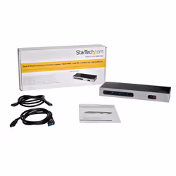 StarTech.com Dock USB-C e USB-A - Dock doppio monitor DisplayPort + HDMI 4K 60Hz - Docking station ibrida USB 3.0 per laptop USB-C o USB-A - 6x USB Type-A, GbE - USB 3.1 Gen 1 - Mac/Window - Vista aggiuntiva 8
