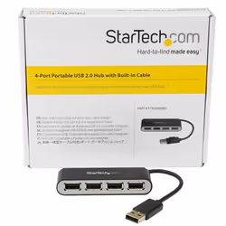 StarTech.com Hub USB 2.0 portatile a 4 porte con cavo integrato - Perno e Concentratore USB compatto - Mini Hub USB2.0 - Vista aggiuntiva 6