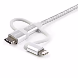 StarTech.com Cavo di ricarica multiplo USB da 1m - Adattatore da USB a Micro-USB o USB-C o Lightning per iPhone / iPad / iPod / Android - Certificato Apple MFi - Caricatore USB 3 in 1 - Intrecciato - Vista aggiuntiva 4