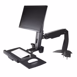 StarTech.com Braccio regolabile da scrivania per postazione di lavoro Sit-Stand per un singolo display 27" con montaggio VESA - Supporto ergonomico articolato da scrivana seduto/in piedi con vassoio per tastiera - Vista aggiuntiva 4
