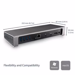 StarTech.com Dock Thunderbolt 3 con lettore SD per doppio schermo - Dual 4K @ 60hz - 6x porte USB 3.0 - Vista aggiuntiva 8