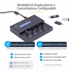 StarTech.com Docking Station per Unità Flash USB - Duplicatore/Eraser Standalone 1:7 per Chiavette USB consente la copia del sistema, dei file e dell'unità a 1,5 GB/min, cancellazione a 1 o 3 passaggi, Display LCD - Vista aggiuntiva 6