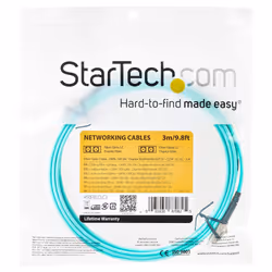 StarTech.com Cavo in fibra ottica multimodale da LC/UPC a LC/UPC OM4 da 3 m - Fibra LOMMF/VCSEL Zipcord da 50/125 µm, Reti 100G - Bassa perdita di inserzione - Cavo patch in fibra LSZH - Turchese - Vista aggiuntiva 4