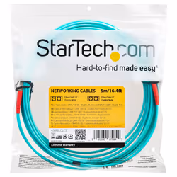 StarTech.com Cavo in fibra ottica multimodale da LC/UPC a LC/UPC OM4 da 5 m - Fibra LOMMF/VCSEL Zipcord da 50/125 µm, Reti 100G - Bassa perdita di inserzione - Cavo patch in fibra LSZH - Turchese - Vista aggiuntiva 5