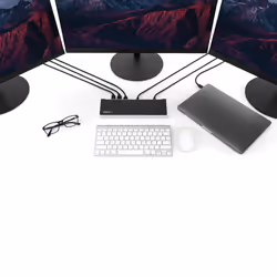 StarTech.com Docking Station USB-C per triplo monitor UHD 4K, Mac e Windows, Dock USB C a HDMI e DisplayPort, Hub a 5 porte USB 3.0 - PD 60W - Vista aggiuntiva 4