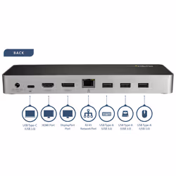 StarTech.com Docking Station USB-C per portatili a doppia uscita Video Dual-4K - USB Power Deliver 60W - Lettore Scheda Memoria SD - Vista aggiuntiva 5