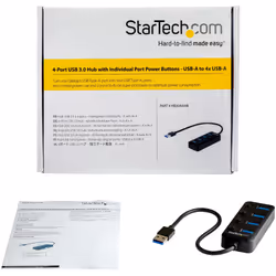 StarTech.com Hub USB 3.0 a 4 porte - 4x USB-A con Swith On/Off Individuale - Vista aggiuntiva 4