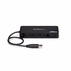 StarTech.com USB 3.0 Mini Dock - Dual Monitor USB-A Docking Station con DisplayPort 4K 60Hz e Gigabit Ethernet - Cavo di 30 cm - Adattatore portatile USB 3.1 Gen 1 Type-A per notebook/laptop - Vista aggiuntiva 4