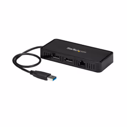 StarTech.com USB 3.0 Mini Dock - Dual Monitor USB-A Docking Station con DisplayPort 4K 60Hz e Gigabit Ethernet - Cavo di 30 cm - Adattatore portatile USB 3.1 Gen 1 Type-A per notebook/laptop - Vista aggiuntiva 5