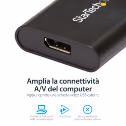 StarTech.com Adattatore da USB 3.0 a DisplayPort, 4K 30Hz, convertitore adattatore video USB-A a monitor DP singolo, scheda video e grafica esterna, solo Windows - Vista aggiuntiva 8