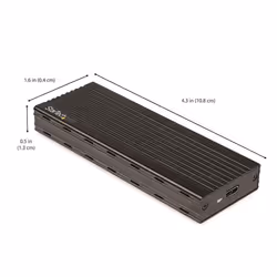 StarTech.com Encosure SSD da USB-C a M.2 NVMe 10 Gbps - Case esterna portatile e in alluminio M.2 NGFF PCIe - Lettura / scrittura 1 GB/s - Supporta 2230, 2242, 2260, 2280 - Compatibile TB3 - Mac e PC - Vista aggiuntiva 7