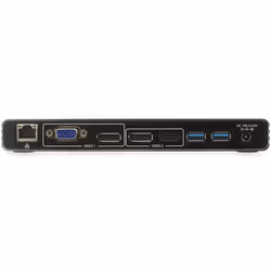 StarTech.com Thunderbolt 3 Dock - Doppio monitor 4K 60Hz TB3 Laptop Docking Station con DisplayPort, HDMI e VGA 1080p - Power Delivery e ricarica 85W - 2x USB-A, Ethernet - Mac e Windows - Vista aggiuntiva 4