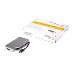 StarTech.com Adattatore Multiporta Video USB-C 4 in 1 in Alluminio - 4K 60Hz - Grigio Siderale - Vista aggiuntiva 5
