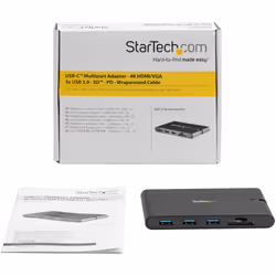 StarTech.com Adattatore Multi-porta USB-C con HDMI e VGA per portatili - 3x USB 3.0 - Lettore Schede SD - PD 3.0 - Cavo integrato - Vista aggiuntiva 7