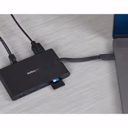 StarTech.com Adattatore Multi-porta USB-C con HDMI e VGA per portatili - 3x USB 3.0 - Lettore Schede SD - PD 3.0 - Cavo integrato - Vista aggiuntiva 8