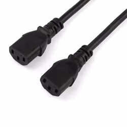 StarTech.com Cavo di Alimentazione per Computer a Y da 2m; Cavo Elettrico Splitter AC di Ricambio per PC/Monitor da Schuko a 2x C13, 10A-250V, Omologato UL - Vista aggiuntiva 5