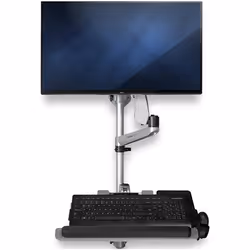 StarTech.com Postazione di lavoro con montaggio a parete - Scrivania articolata con braccio ergonomico per monitor regolabile in altezza e vassoio imbottito per tastiera - Display VESA da 34" - Supporto a muro pieghevole - Vista aggiuntiva 4