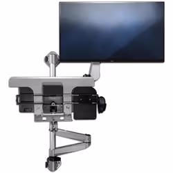 StarTech.com Postazione di lavoro con montaggio a parete - Scrivania articolata con braccio ergonomico per monitor regolabile in altezza e vassoio imbottito per tastiera - Display VESA da 34" - Supporto a muro pieghevole - Vista aggiuntiva 6