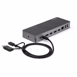 StarTech.com Docking station USB-C e USB-A - Docking station universale per portatili, doppio 4K DP e HDMI, 60W PD, Mac/Windows/Chrome OS, Hub 4x USB 5Gbps, GbE - Vista aggiuntiva 8