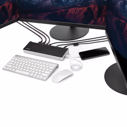 StarTech.com Docking Station USB-C per triplo monitor UHD 4K, Mac e Windows, Dock USB C a HDMI e DisplayPort, Hub a 5 porte USB 3.0 - PD 100W - Vista aggiuntiva 5