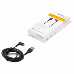 StarTech.com Cavo da USB-A a Lightening da 2m durevole - nero ad angolo retto a 90&deg; in fibra aramidica - Robusto e resistente cavo di alimentazione/sincornizzazione da USB tipo A a Lightening con certificazione Apple MFi per iPad/iPhone 12 - Vista aggiuntiva 6