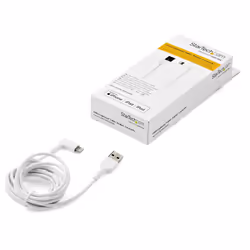 StarTech.com Cavo da USB-A a Lightening da 2m durevole - bianco ad angolo retto a 90&deg; in fibra aramidica - Robusto e resistente cavo di alimentazione/sincornizzazione da USB tipo A a Lightening con certificazione Apple MFi per iPad/iPhone 12 - Vista aggiuntiva 6